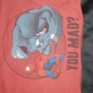 Red Graphic T-Shirt with Spider-Man and Venom
